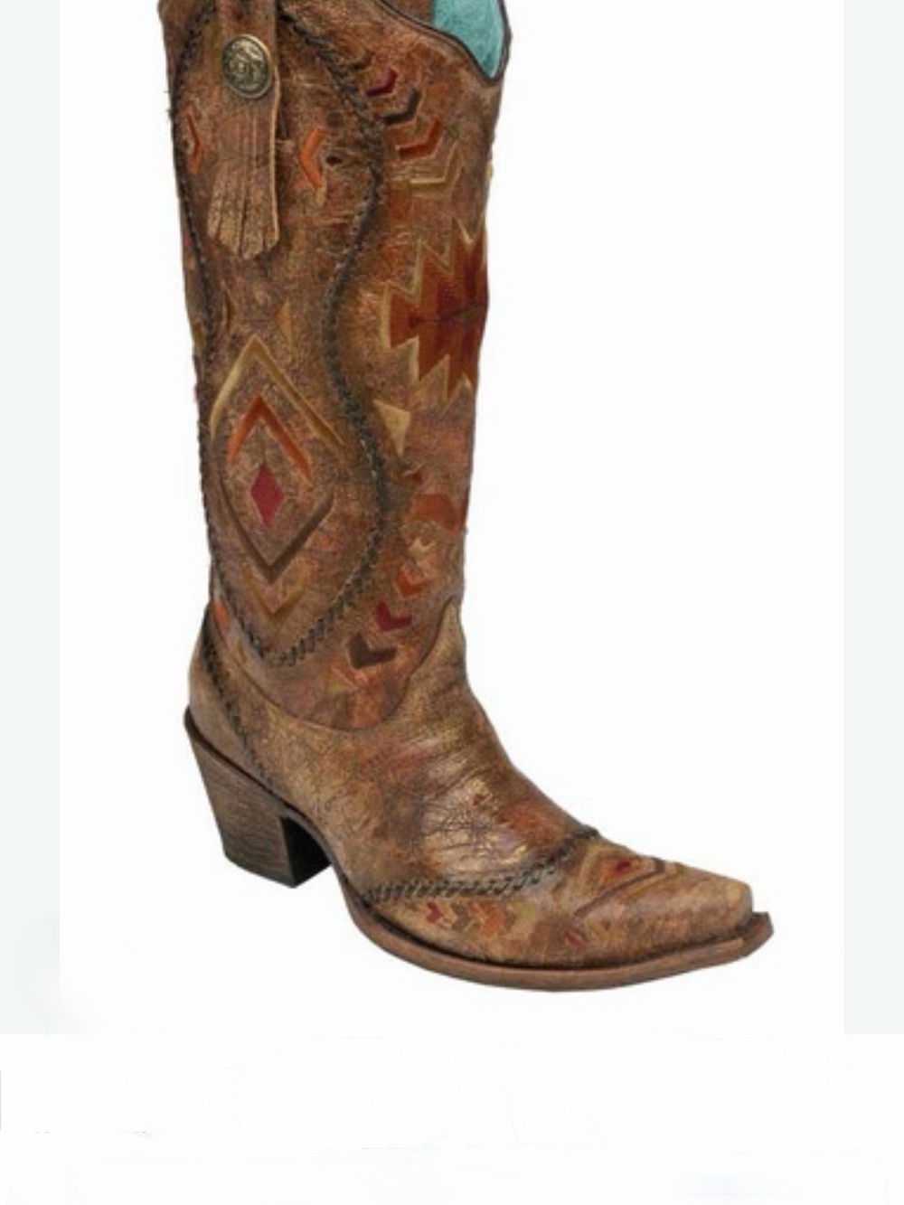 Women’s Brown Embroidered Western Heeled Boots